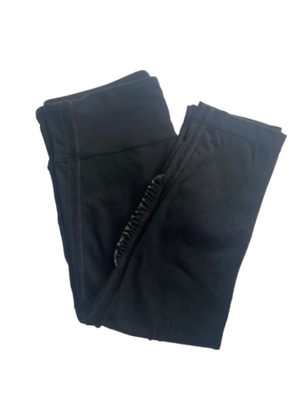 Lululemon Black Crop Leggings Women Large Ruffle